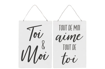 Opschriften Engels/Frans Metaal Wit/Zwart Assortiment Van 2