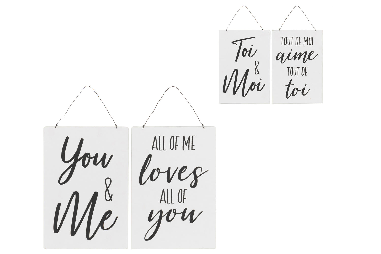 Opschriften Engels/Frans Metaal Wit/Zwart Assortiment Van 2