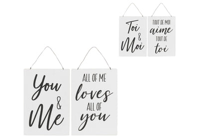 Opschriften Engels/Frans Metaal Wit/Zwart Assortiment Van 2