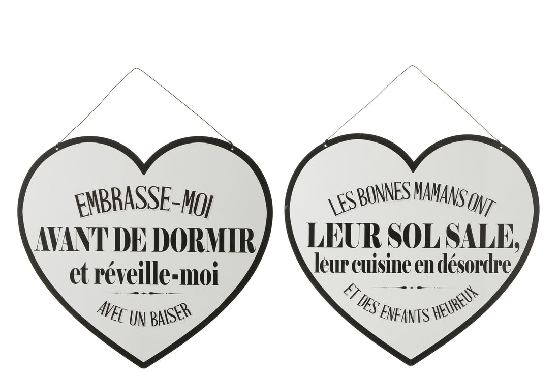 Opschriften Engels/Frans Metaal Wit/Zwart Assortiment Van 2