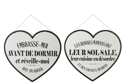 Opschriften Engels/Frans Metaal Wit/Zwart Assortiment Van 2