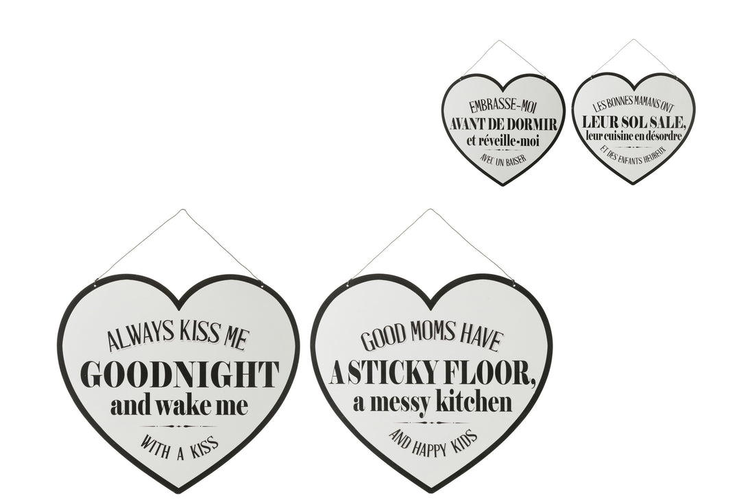 Opschriften Engels/Frans Metaal Wit/Zwart Assortiment Van 2