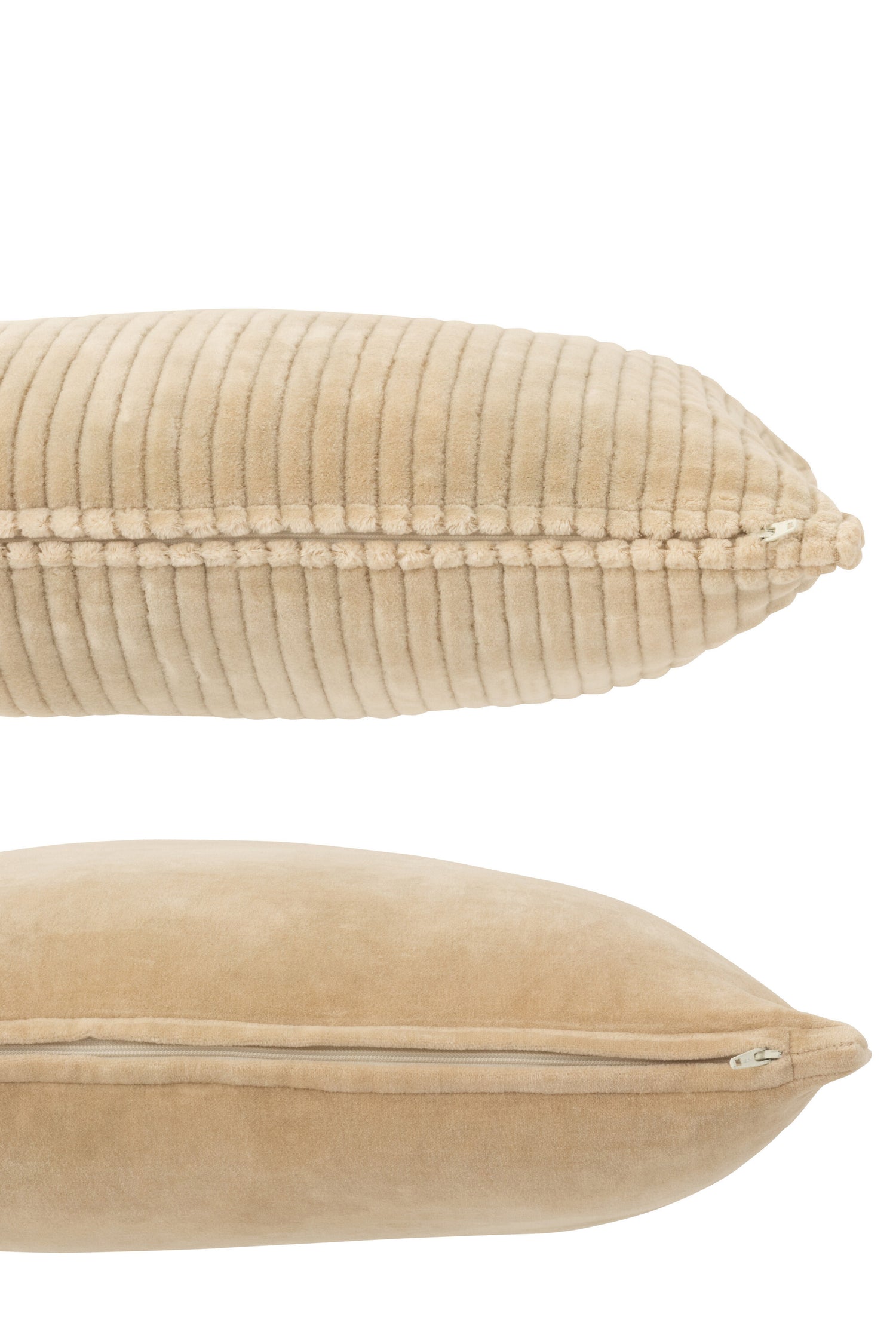 Kussen Velvet Vierkant Katoen Beige Assortiment Van 2