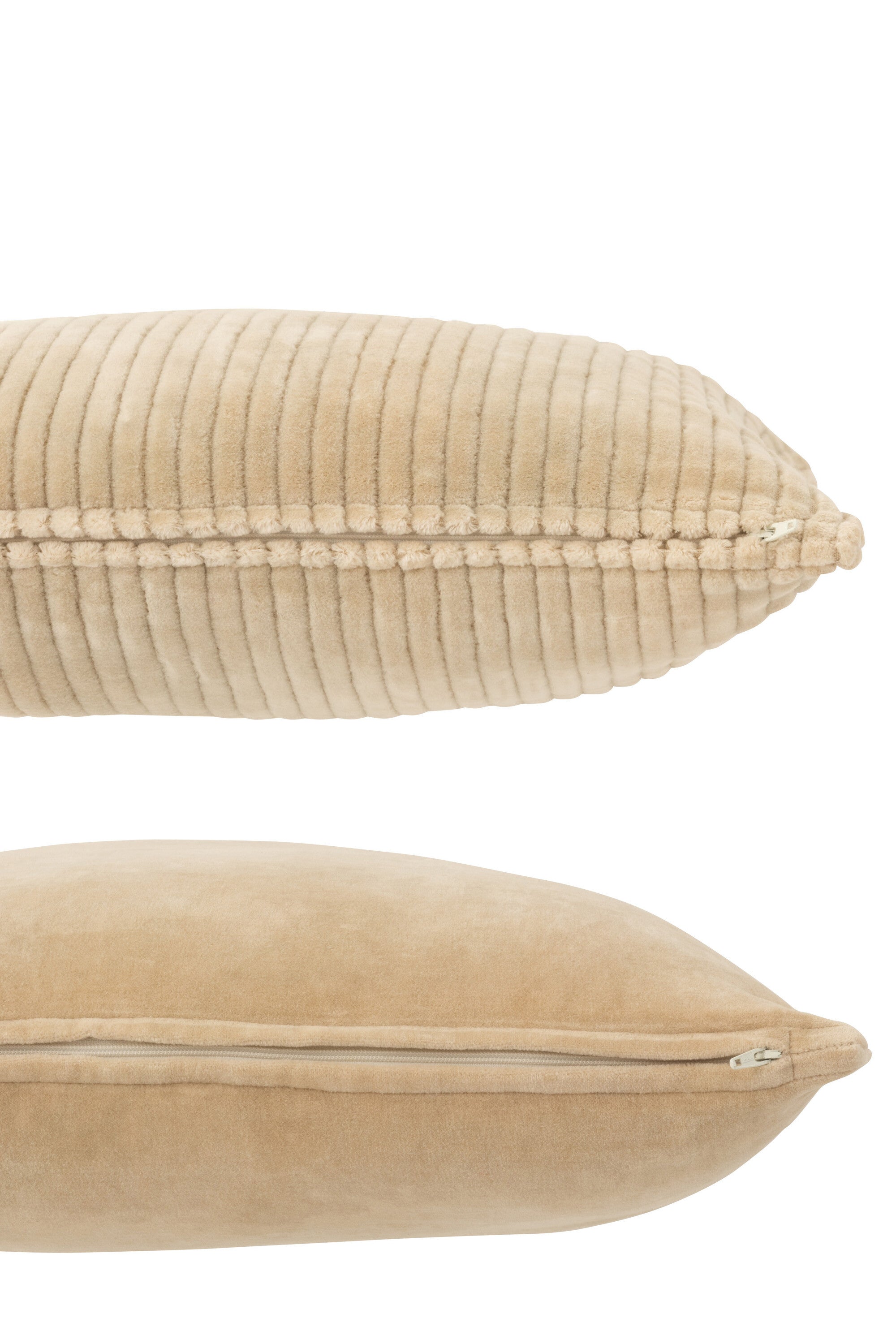 Kussen Velvet Vierkant Katoen Beige Assortiment Van 2