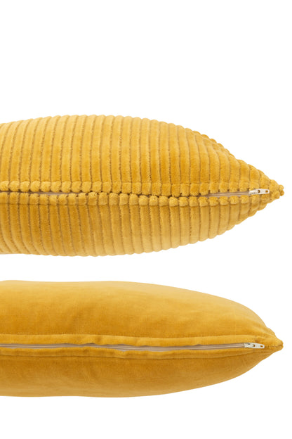 Kussen Velvet Vierkant Katoen Oker Assortiment Van 2