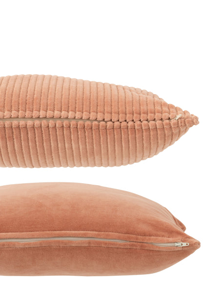 Kussen Velvet Vierkant Katoen Roze Assortiment Van 2