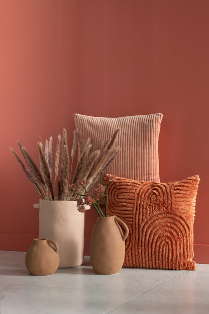 Kussen Velvet Vierkant Katoen Roze Assortiment Van 2