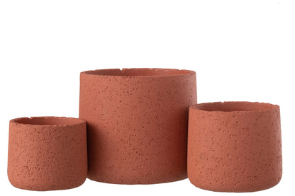 J-Line Bloempot Potine Cement Terracotta Groot