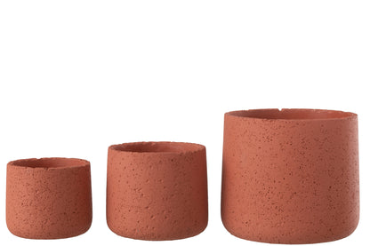 J-Line Bloempot Potine Cement Terracotta Groot