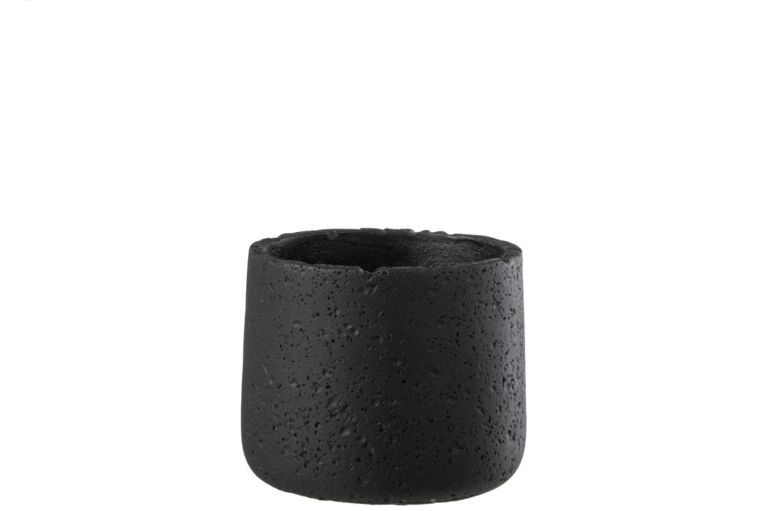 J-Line Bloempot Potine Cement Zwart Small