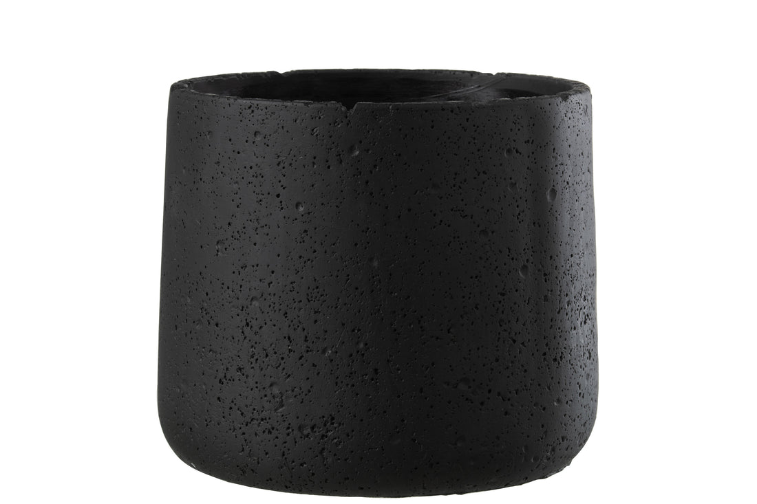 J-Line Bloempot Potine Cement Zwart Large