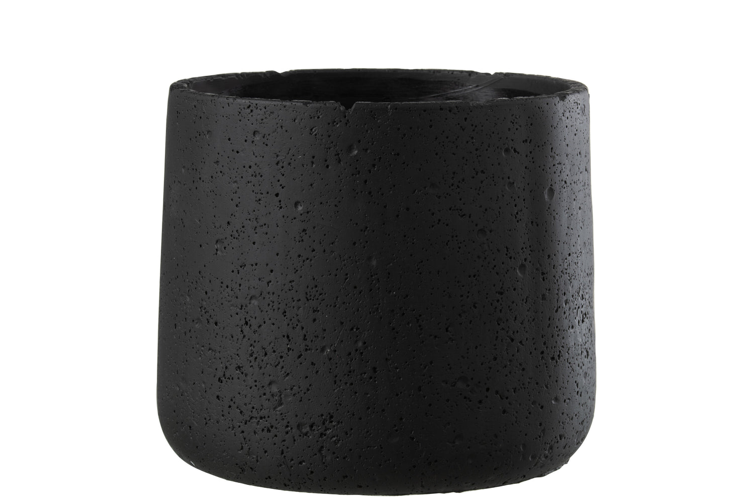 J-Line Bloempot Potine Cement Zwart Large