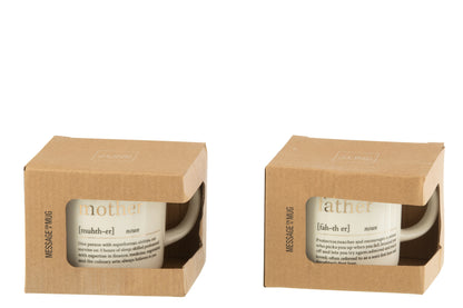 Mok Bericht Moeder Vader Keramiek Goud Assortiment Van 2