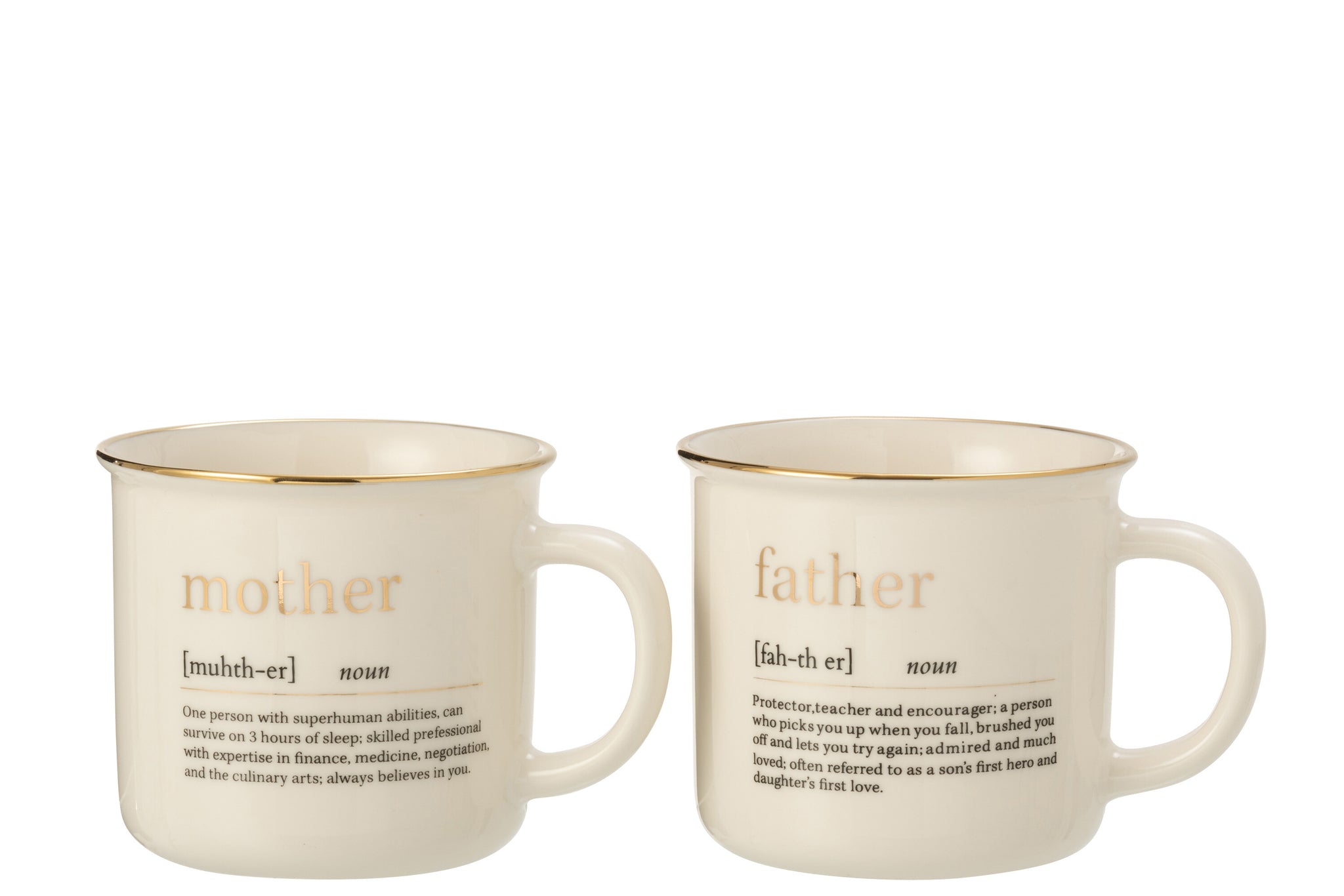 Mok Bericht Moeder Vader Keramiek Goud Assortiment Van 2