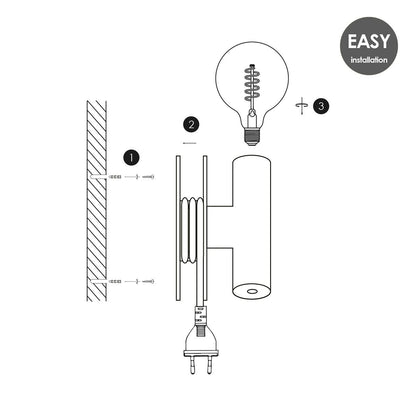 Moderne Wandlamp Wally | 12/11/12cm | Grijs |