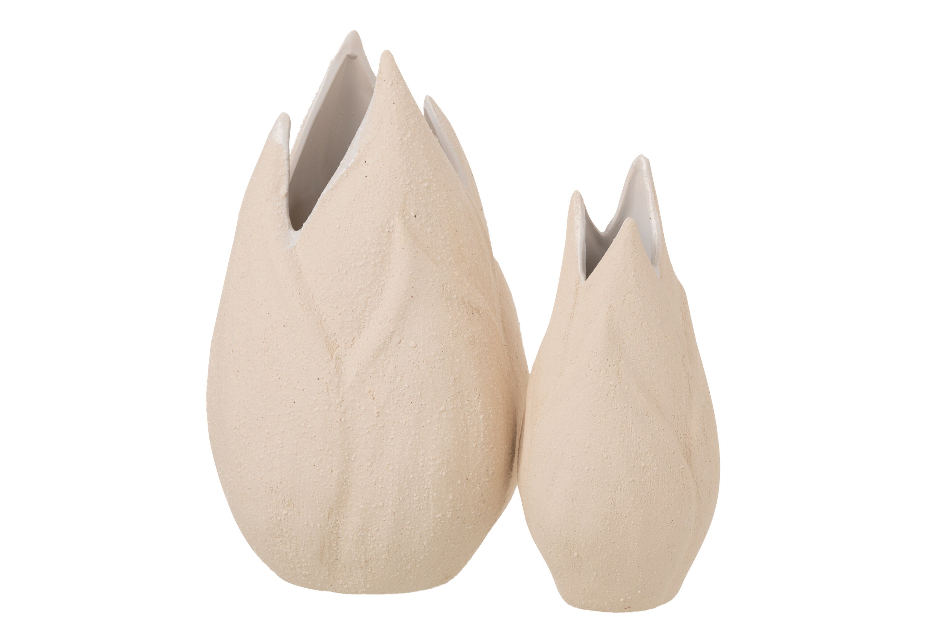 J-Line Vaas Zand Keramiek Beige Large - 32.00 cm hoog