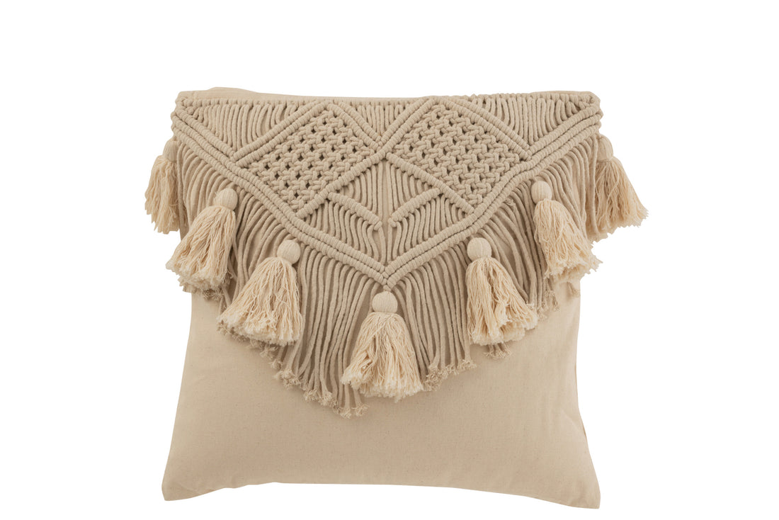 J-Line Kussen Cosy Katoen Beige Small