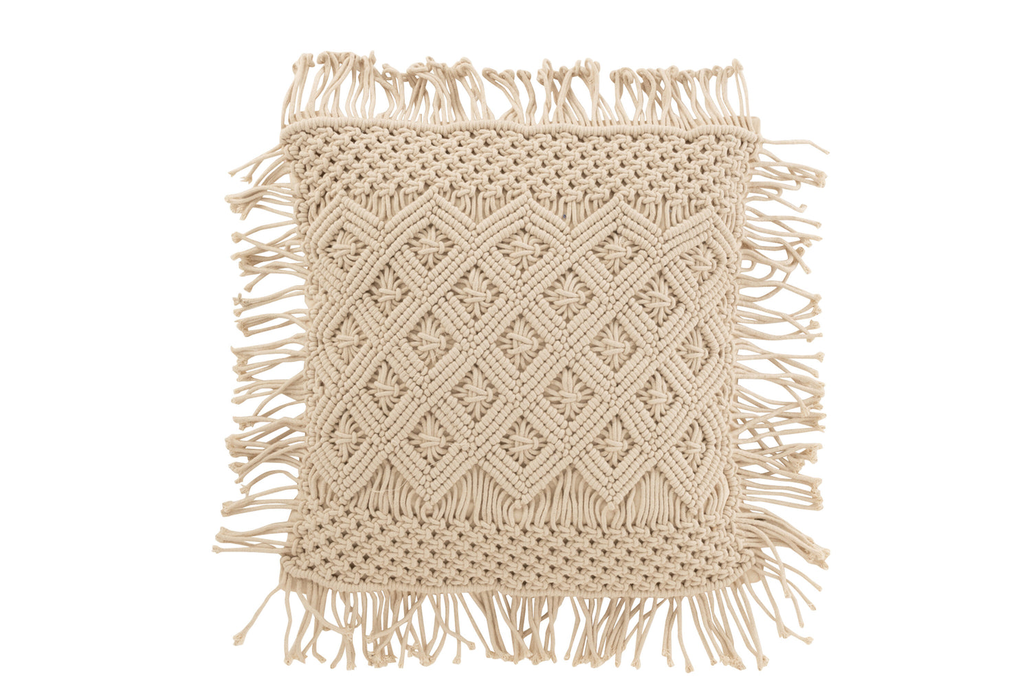 J-Line Kussen Cosy Diamant Katoen Beige