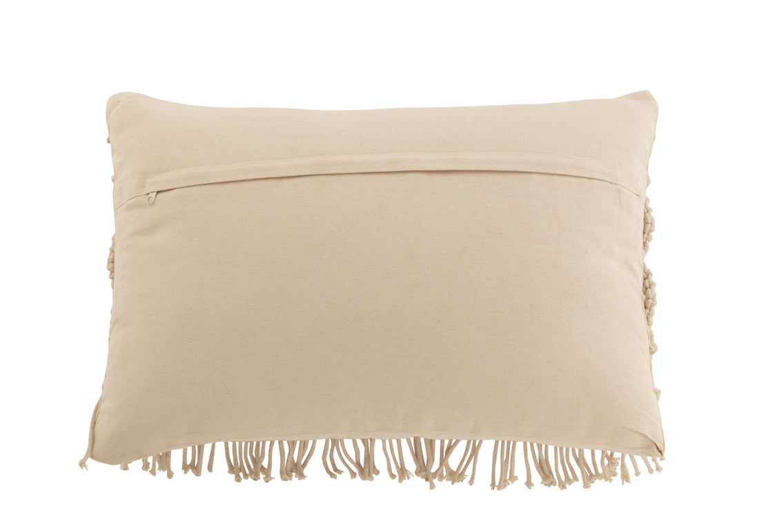 J-Line Kussen Cosy Rechthoek Katoen Beige