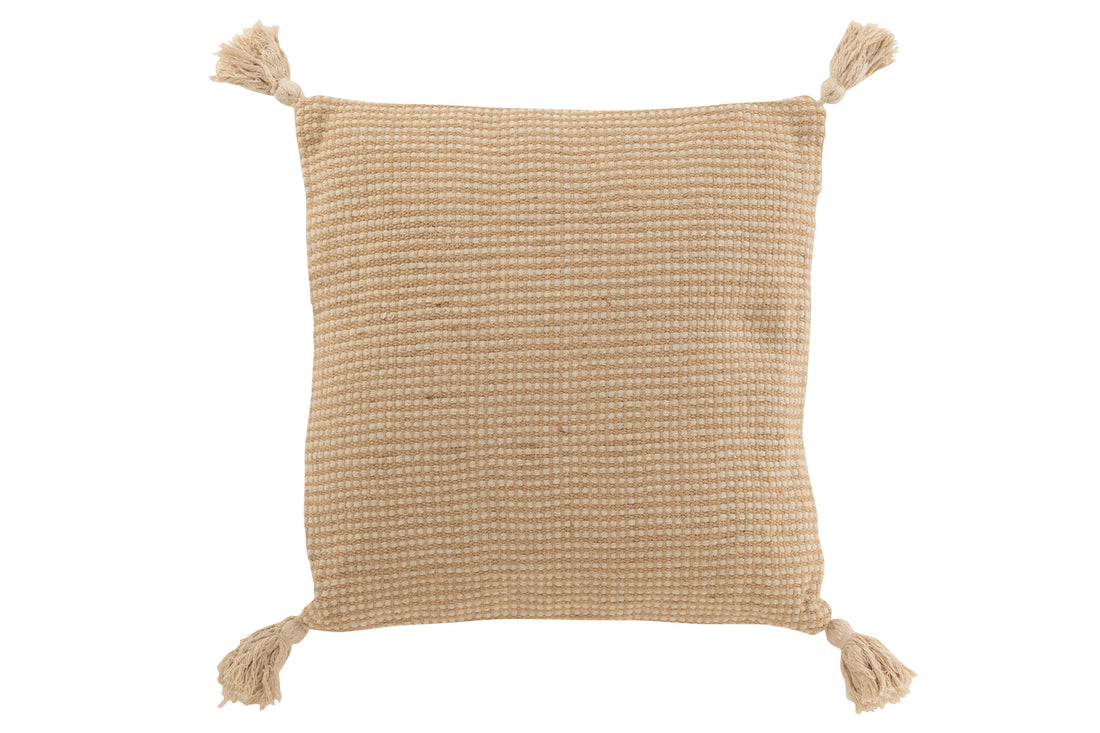 J-Line Kussen Jute Katoen / Jute Beige / Bruin