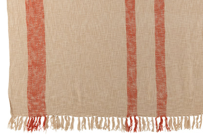 Plaid Emma Katoen Oranje