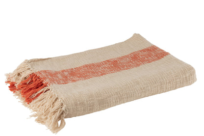 Plaid Emma Katoen Oranje