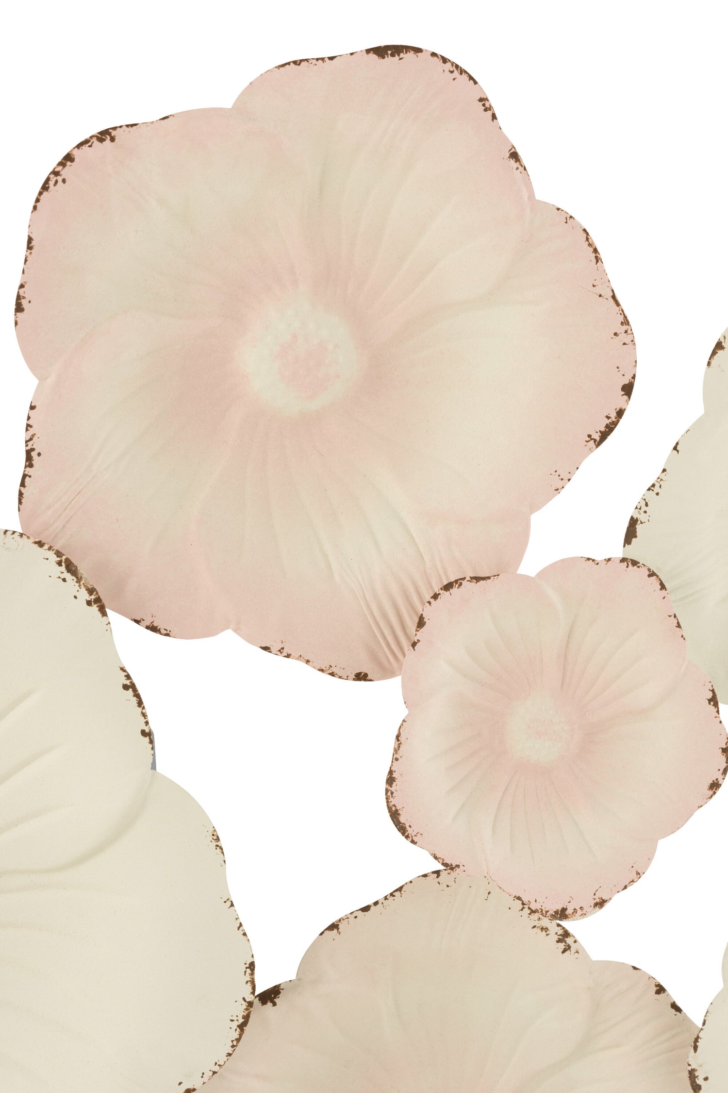 Wanddecoratie Bloemen Metaal Roze/Wit