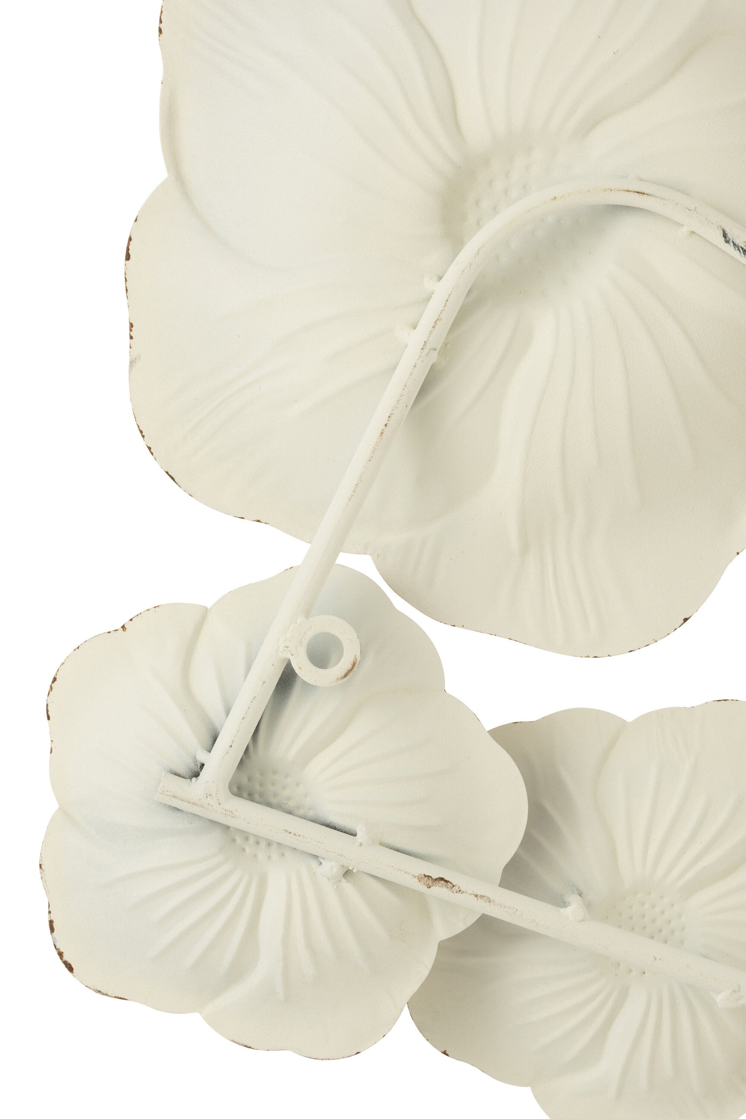 Wanddecoratie Bloemen Metaal Roze/Wit