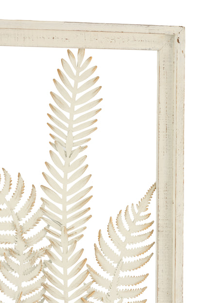 Wanddecoratie Planten Metaal Wit/Bruin