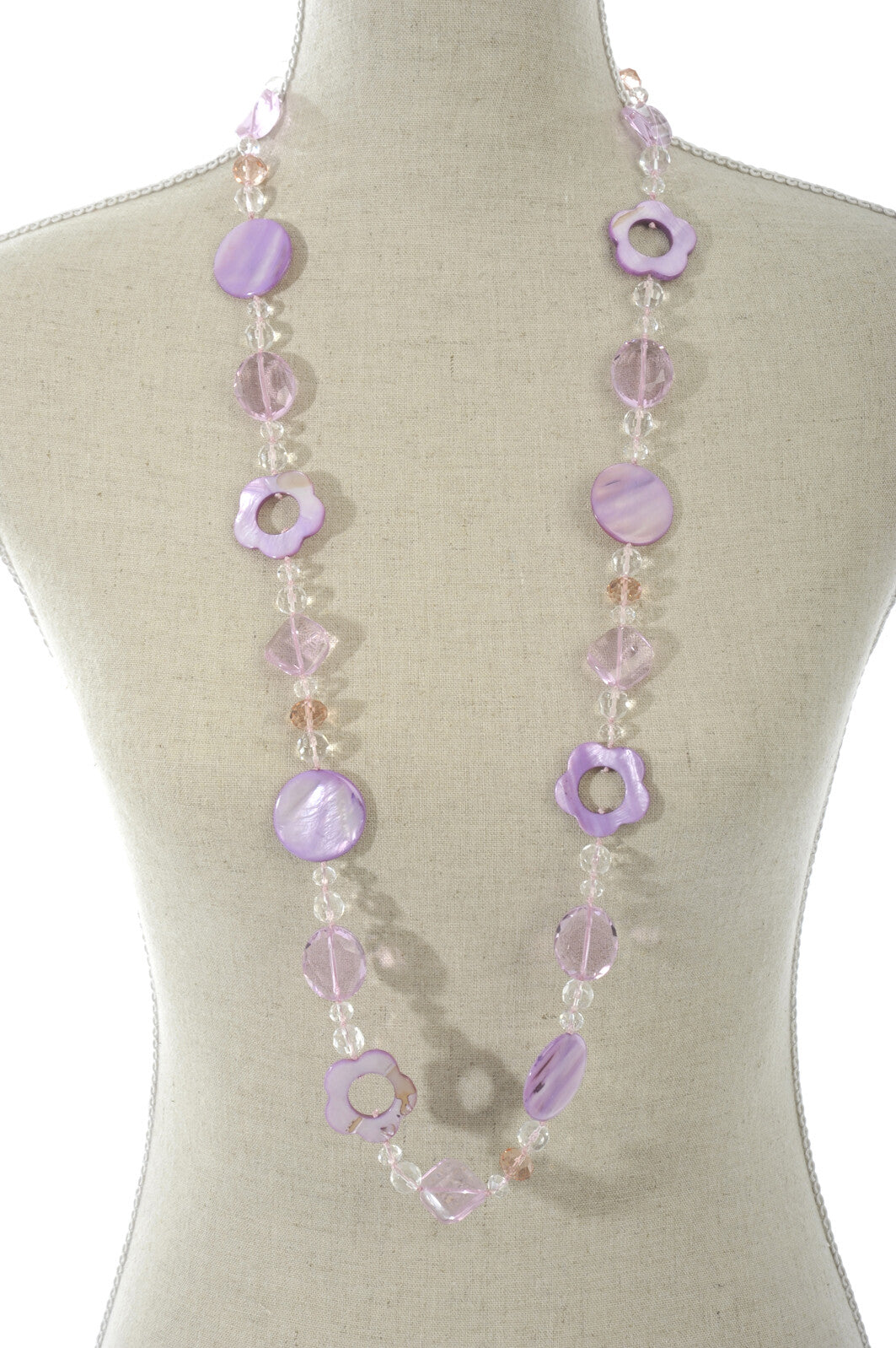 J-Line Ketting Kristal Bloem Nacre Rose