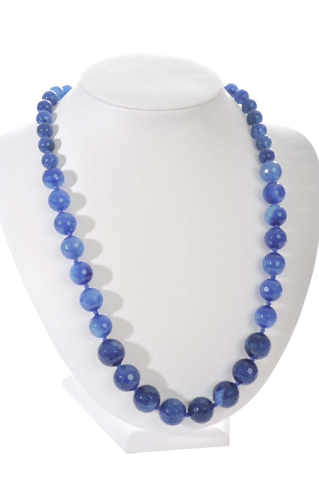 Ketting Agaat Facet Rnd D. Blauw