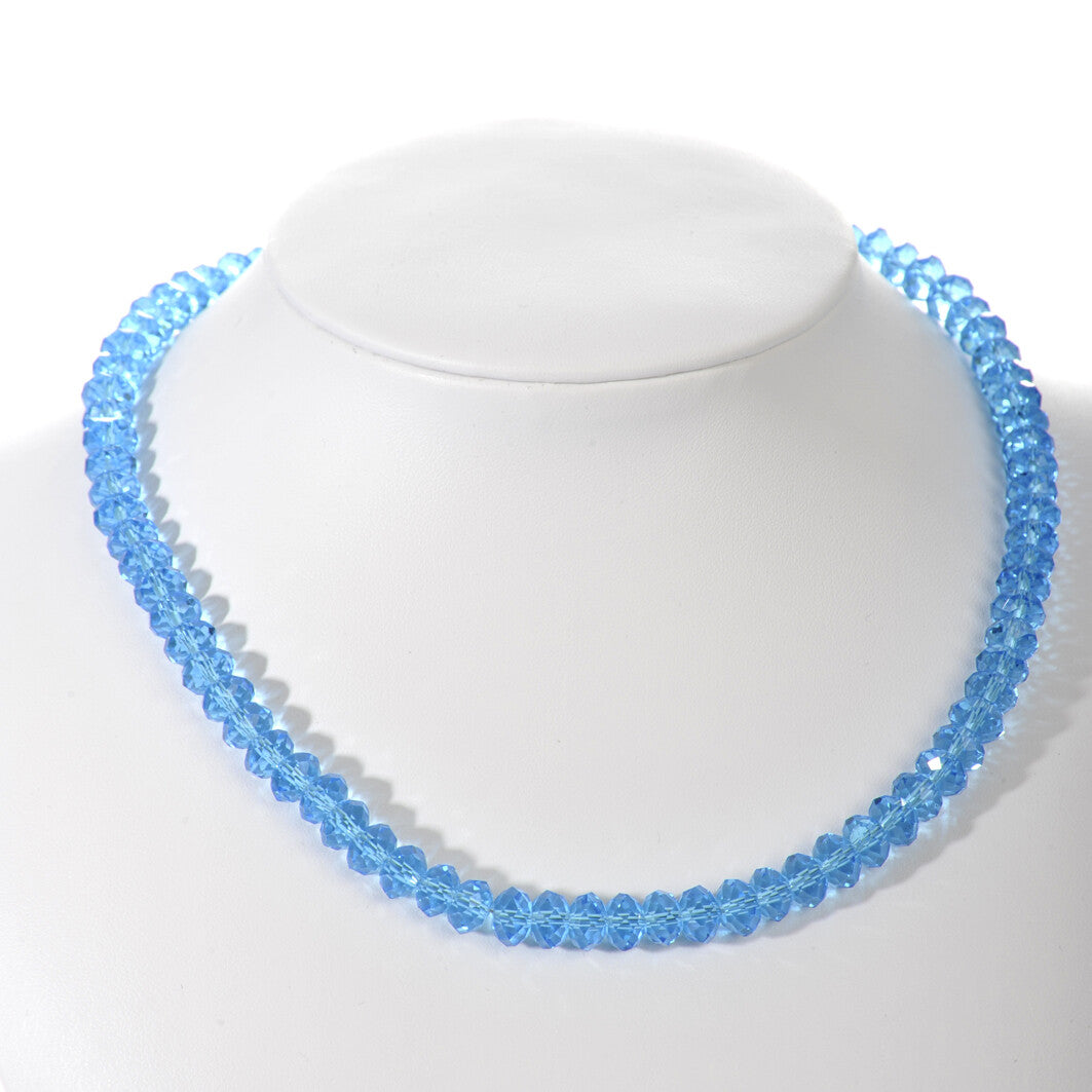 Ketting 6X8mm Kristal Turquoise
