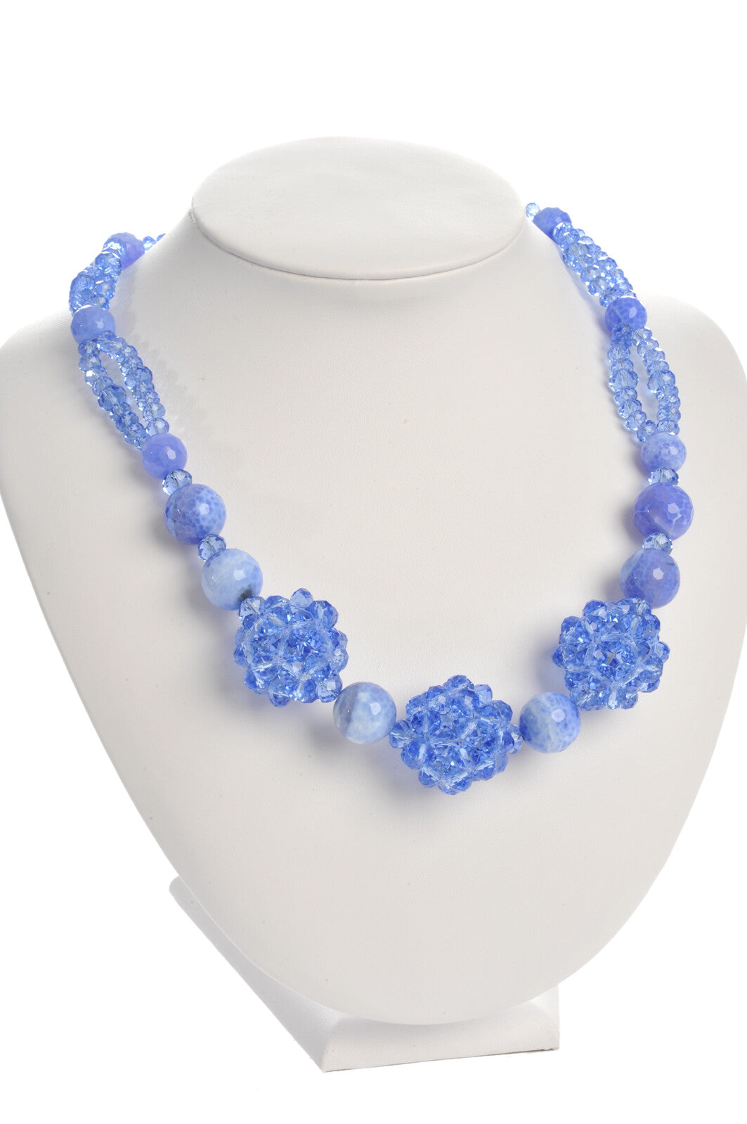 J-Line Ketting Bollen Kristal L.Blauw