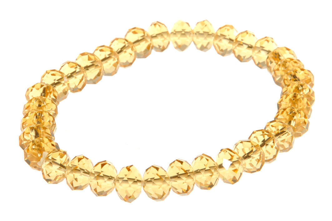 Armband Elastisch 6x8mm Kristal Geel