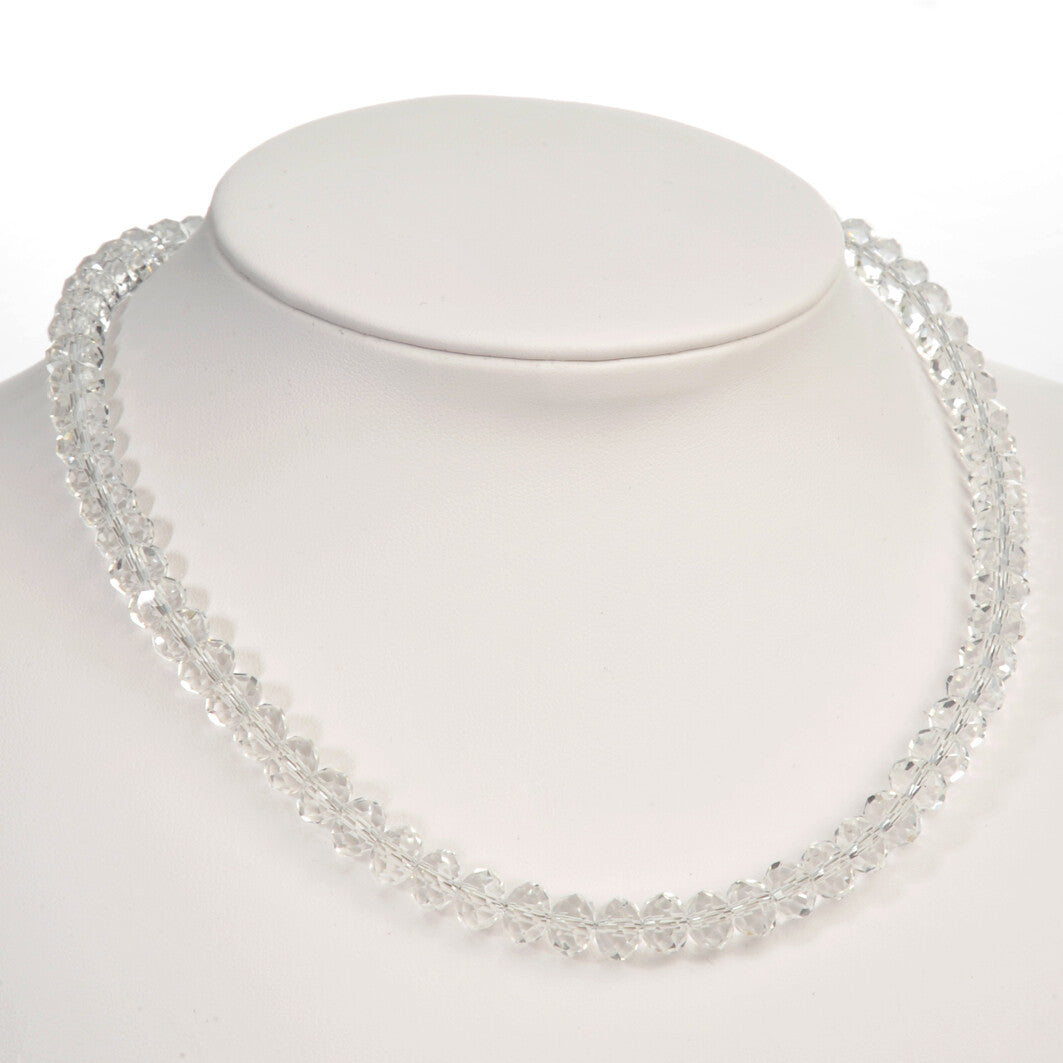 Ketting 6X8mm Kristal Wit