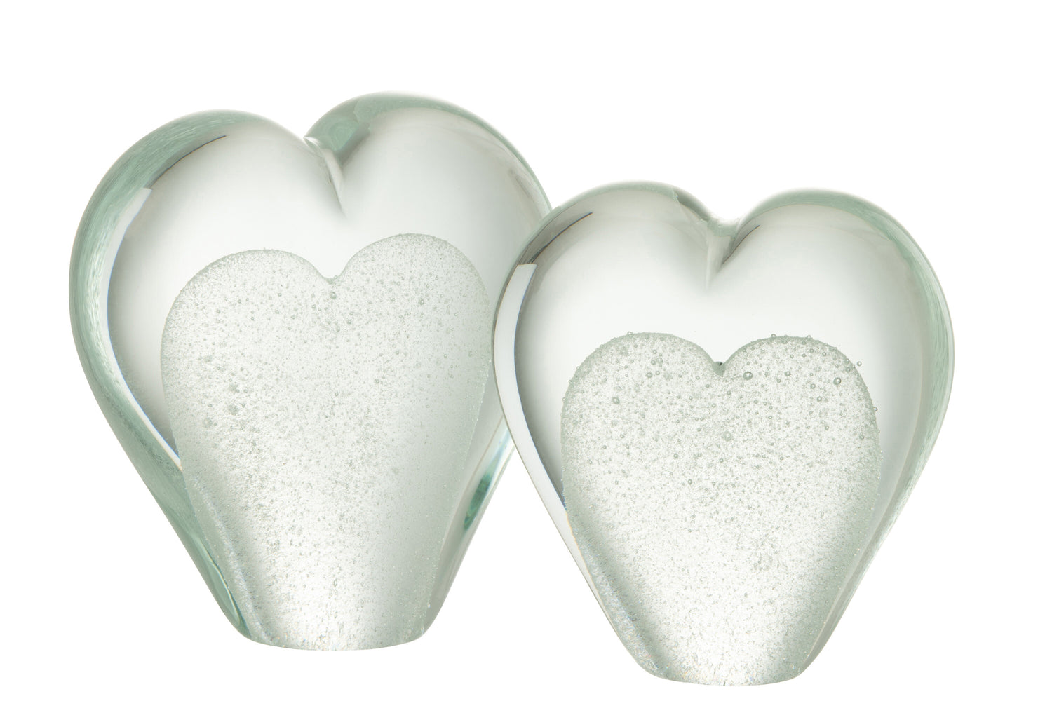 Papiergewicht Hart Glas Wit Groot