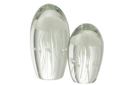 Papiergewicht Kwal Glas Wit Groot