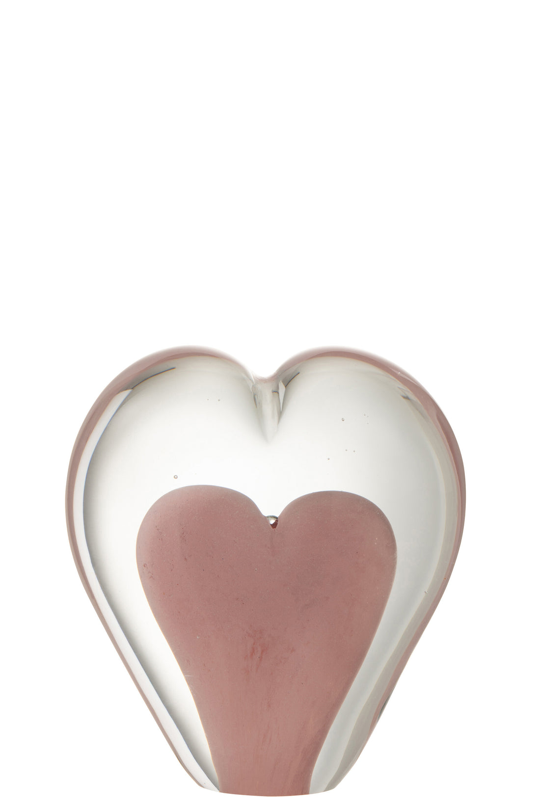 J-Line Presse Papier Hart Glas Roze Large