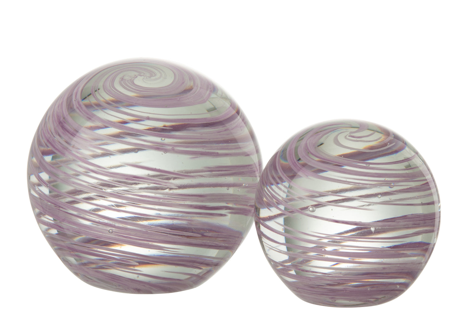 J-Line Presse Papier Draaikolk Glas Paars Large