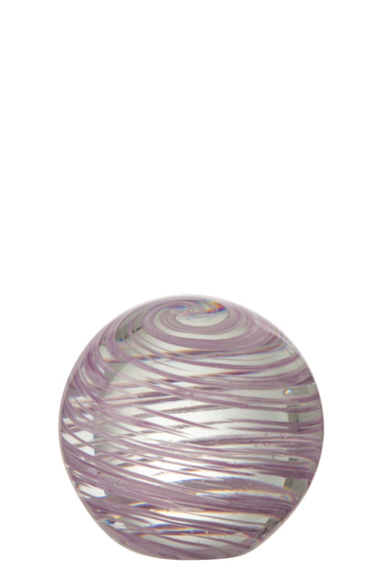 J-Line Presse Papier Draaikolk Glas Paars Large