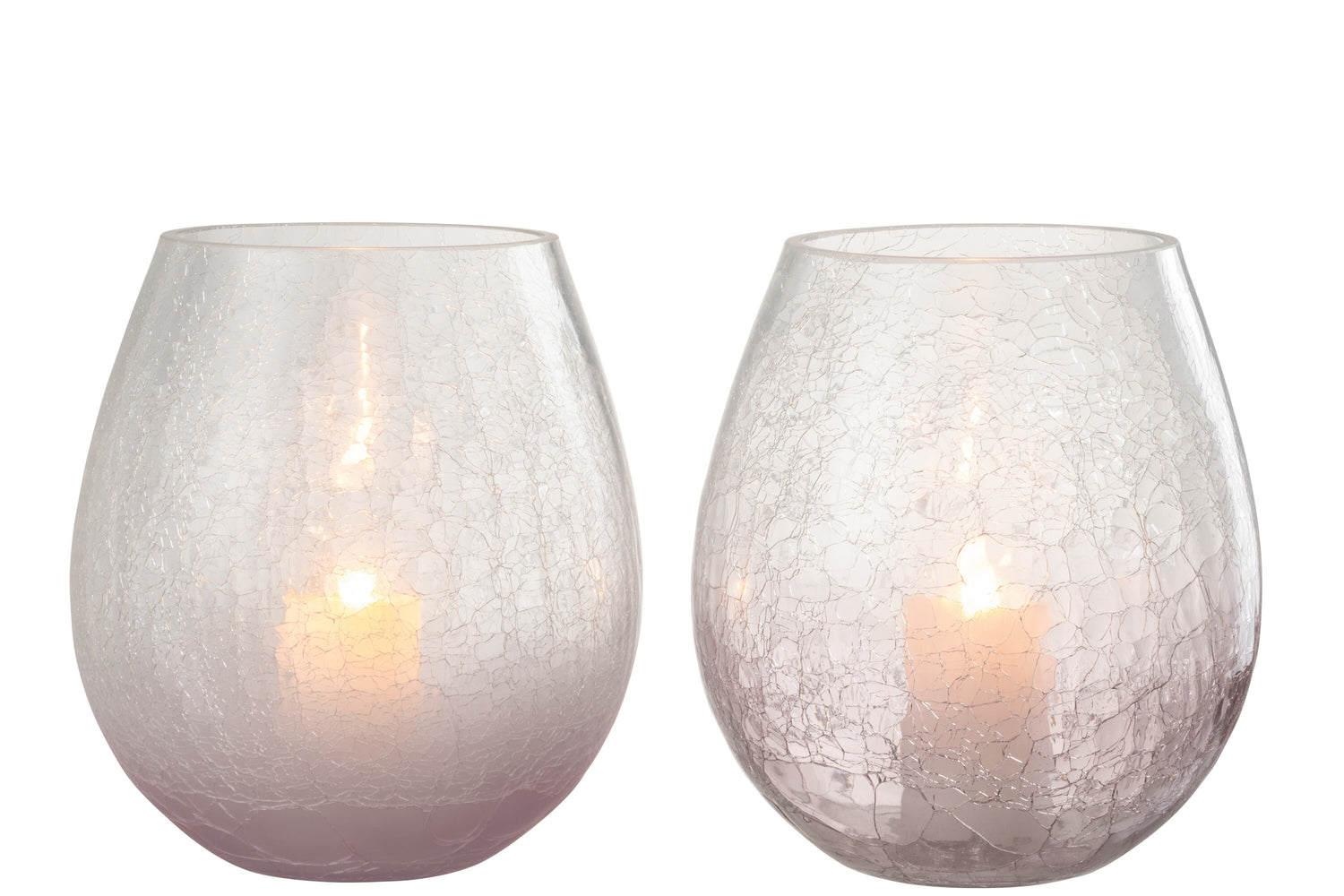 Orkaan Eivormige Craquelure Glas Paars Klein Assortiment Van 2