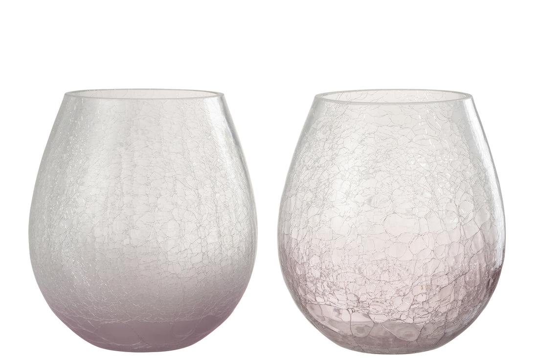 Orkaan Eivormige Craquelure Glas Paars Klein Assortiment Van 2