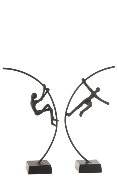 Figuur Persoon Hangend/Klimmend Aluminium Zwart Assortiment Van 2