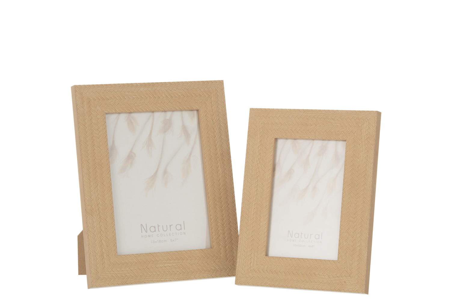 J-Line Fotokader 13X18 Gewoven Textuur Polystyreen Donkerbeige