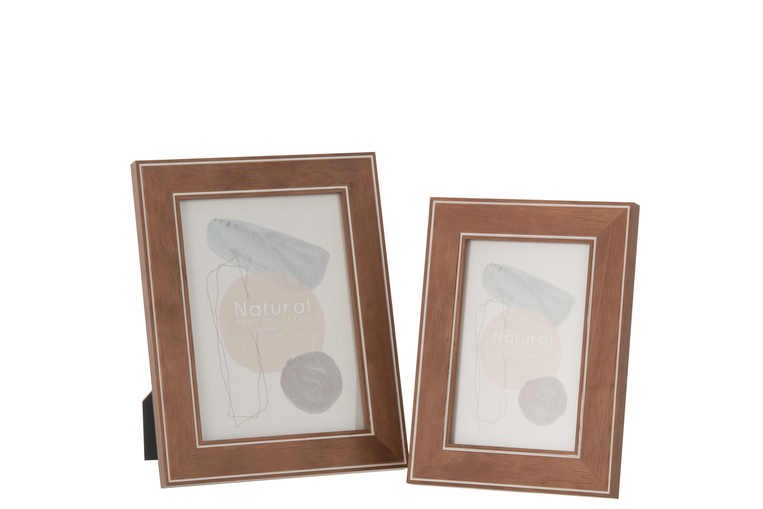 J-Line Fotolijst - fotokader - hout - donkerbruin - 2x