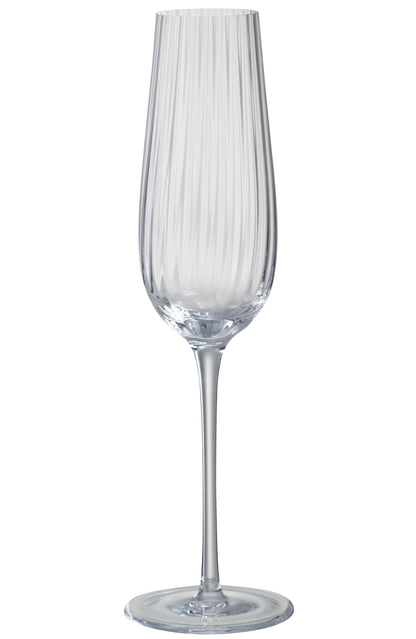 J-Line Champagneglas Strepen Glas Transparant