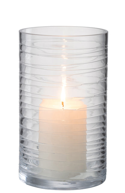 Orkaanstrepen Glas Transparant Groot