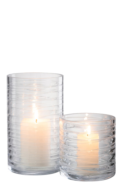 Orkaanstrepen Glas Transparant Groot