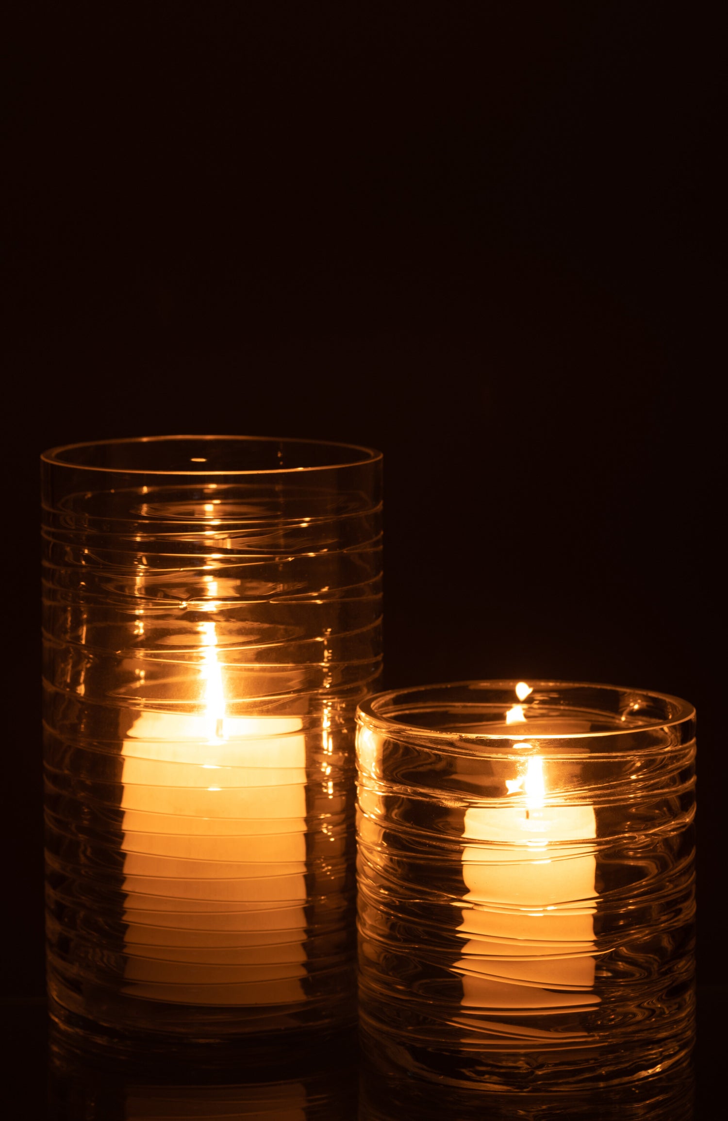 Orkaanstrepen Glas Transparant Groot