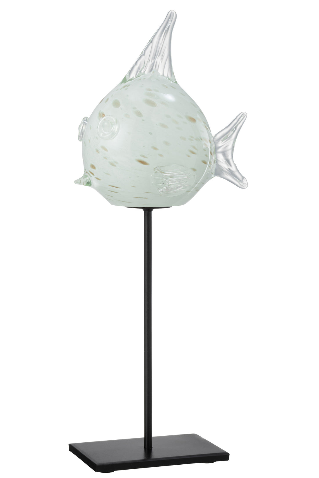 Vis Te Voet Glas Wit/Goud Groot